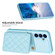 Samsung Galaxy A14 4G / 5G BF25 Square Plaid Card Bag Holder Phone Case - Blue