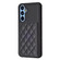 Samsung Galaxy A14 4G / 5G BF25 Square Plaid Card Bag Holder Phone Case - Black