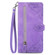 Samsung Galaxy A14 5G Embossed Flower Zipper Leather Phone Case - Purple