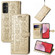 Samsung Galaxy A14 5G Cute Cat and Dog Embossed Leather Phone Case - Gold