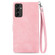 Samsung Galaxy A14 5G Embossed Flower Zipper Leather Phone Case - Rose Gold