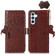 Samsung Galaxy A14 5G / A14 4G Ostrich Pattern Genuine Leather RFID Phone Case - Coffee