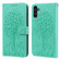 Samsung Galaxy A14 5G Tree & Deer Pattern Pressed Printing Horizontal Flip Leather Phone Case - Green