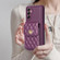Samsung Galaxy A14 4G / 5G Vertical Metal Buckle Wallet Rhombic Leather Phone Case - Dark Purple