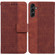 Samsung Galaxy A14 5G Geometric Embossed Flip Leather Phone Case - Brown