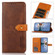 Samsung Galaxy A14 5G KHAZNEH Dual-color Cowhide Texture Flip Leather Phone Case - Brown