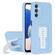 Samsung Galaxy A14 5G Strap Holder Shockproof Protective Phone Case with Lens Film - Blue + White