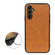 Samsung Galaxy A14 5G Accurate Hole Two-color Calf Texture PU Phone Case - Brown