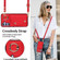 Samsung Galaxy A14 5G / 4G Zipper Card Bag Phone Case with Dual Lanyard - Red