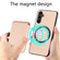 Samsung Galaxy A14 5G Carbon Fiber Leather Card Magsafe Magnetic Phone Case - Khaki