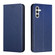 Samsung Galaxy A14 5G Carbon Fiber Texture Magnetic Flip Leather Phone Case - Blue