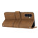 Samsung Galaxy A14 5G Embossed Stripes Skin Feel Leather Phone Case - Brown
