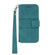 Samsung Galaxy A14 5G Embossed Stripes Skin Feel Leather Phone Case - Dark Green
