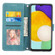 Samsung Galaxy A14 5G Embossed Stripes Skin Feel Leather Phone Case - Dark Green