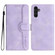 Samsung Galaxy A14 5G Heart Pattern Skin Feel Leather Phone Case - Purple