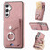 Samsung Galaxy A14 5G Electroplating Skin-feel Leather Ring Card Wallet Phone Case - Pink