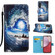 Samsung Galaxy A14 5G Colored Drawing Pattern Plain Weave Leather Phone Case - Waves And Sun