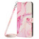 Samsung Galaxy A14 5G Crossbody Painted Marble Pattern Leather Phone Case - Rose Gold