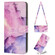 Samsung Galaxy A14 5G Crossbody Painted Marble Pattern Leather Phone Case - Purple