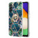 Samsung Galaxy A14 5G Splicing Marble Flower IMD TPU Phone Case Ring Holder - Blue Green