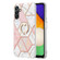 Samsung Galaxy A14 5G Splicing Marble Flower IMD TPU Phone Case Ring Holder - Pink White
