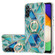 Samsung Galaxy A14 5G Splicing Marble Flower IMD TPU Phone Case Ring Holder - Green