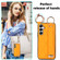 Samsung Galaxy A14 4G / 5G Non-slip Full Coverage Ring PU Phone Case with Wristband - Orange