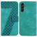 Samsung Galaxy A14 5G 7-shaped Embossed Leather Phone Case - Green