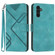 Samsung Galaxy A14 5G Line Pattern Skin Feel Leather Phone Case - Light Blue