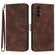 Samsung Galaxy A14 5G Line Pattern Skin Feel Leather Phone Case - Coffee