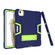 iPad Air 2022 / 2020 10.9 Contrast Color Robot Shockproof Silicon + PC Protective Case with Holder & Pen Slot - Navy Blue + Yellow-green