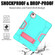 iPad Air 2022 / 2020 10.9 Contrast Color Robot Shockproof Silicon + PC Protective Case with Holder & Pen Slot - Mint Green + Rose Red