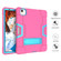iPad Air 2022 / 2020 10.9 Contrast Color Robot Shockproof Silicon + PC Protective Case with Holder & Pen Slot - Rose Red + Blue