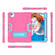 iPad Air 2022 / 2020 10.9 Contrast Color Robot Shockproof Silicon + PC Protective Case with Holder & Pen Slot - Rose Red + Blue
