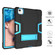 iPad Air 2022 / 2020 10.9 Contrast Color Robot Shockproof Silicon + PC Protective Case with Holder & Pen Slot - Black + Blue