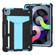 iPad Air 2022 / 2020 10.9 / iPad Pro 11 T-shaped Bracket Contrast Color Shockproof PC + Silicone Protective Case - Black+Blue