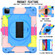 360 Degree Rotation Turntable Contrast Color Robot Shockproof Silicone + PC Protective Case with Holder iPad Air 2022 / 2020 10.9 / Pro 11 - 2020 - Colorful + Blue