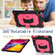 360 Degree Rotation Turntable Contrast Color Robot Shockproof Silicone + PC Protective Case with Holder iPad Air 2022 / 2020 10.9 / Pro 11 - 2020 - Black + Rose Red