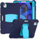 3-Layer PC + Silicone Shockproof Tablet Case with Holder iPad Air 2020 / 2022 10.9 / Pro 11 2022 / 2021 / 2020 / 2018 - NavyBlue+Blue