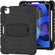 3-Layer PC + Silicone Shockproof Tablet Case with Holder iPad Air 2020 / 2022 10.9 / Pro 11 2022 / 2021 / 2020 / 2018 - Black+Black