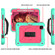 iPad Air 2022 / 2020 10.9 / Air 2022 Shockproof PC + Silicone Combination Case with Holder & Hand Strap & Shoulder Strap - Mint Green + Rose Red