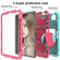 iPad Air 2022 / 2020 10.9 Shockproof Two-Color Silicone Protective Case with Holder - Mint Green + Rose Red