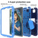 iPad Air 2022 / 2020 10.9 Shockproof Two-Color Silicone Protective Case with Holder - Navy Blue + Blue