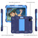 iPad Air 2022 / 2020 10.9 Shockproof Two-Color Silicone Protective Case with Holder - Navy Blue + Blue