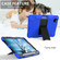 iPad Air 2022 / 2020 10.9 Shockproof Two-Color Silicone Protective Case with Holder - Blue + Black