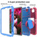 iPad Air 2022 / 2020 10.9 Shockproof Two-Color Silicone Protective Case with Holder - Rose Red + Blue