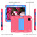 iPad Air 2022 / 2020 10.9 Shockproof Two-Color Silicone Protective Case with Holder - Rose Red + Blue