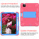 iPad Air 2022 / 2020 10.9 Shockproof Two-Color Silicone Protective Case with Holder - Rose Red + Blue