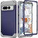 Google Pixel 7 Pro 5G 3 in 1 Shockproof PC + Silicone Protective Phone Case - Navy Blue + Grey