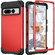 Google Pixel 7 Pro 5G 3 in 1 Shockproof PC + Silicone Protective Phone Case - Red+Black